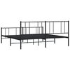 vidaXL Bed Frame Black Powder-coated steel King Bed Frame Rectangular