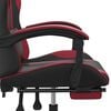 vidaXL Gaming Chair with Footrest Black and Wine Red Faux Leather