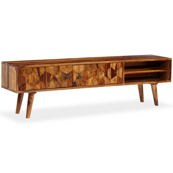 vidaXL Tv Cabinet Natural Acacia Wood Solid Acacia Wood