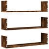 vidaXL Wall Shelf Smoked Oak Engineered Wood Wall Shelf Rectangular