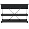vidaXL Console Table Black Engineered Wood, Steel 39.4 x 13.6 x 29.5 in