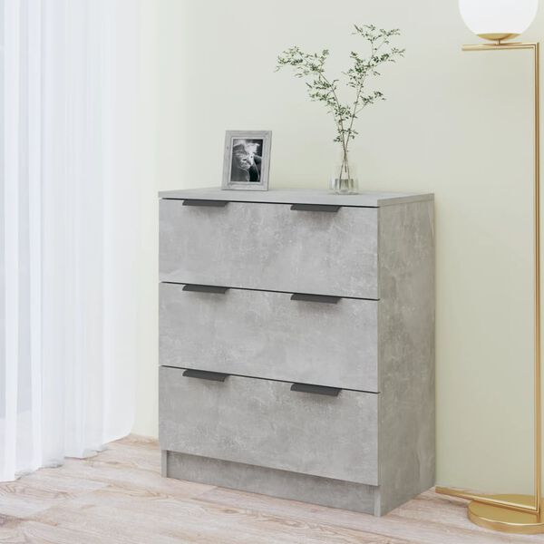 vidaXL Sideboard Concrete grey Engineered wood 23.6x11.8x27.6 in