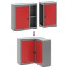 vidaXL Tool Cabinet with Shelf Red and Grey 21.65 x 21.65 x 21.65 in