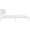 vidaXL Bed Frame White Powder-Coated Steel King Size Bed Frame