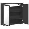 vidaXL Bathroom Mirror Cabinet Black Engineered wood, Metal Medium