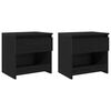 vidaXL Bedside Cabinet 2 pcs Black Oak 15.75 x 11.81 x 15.35 in