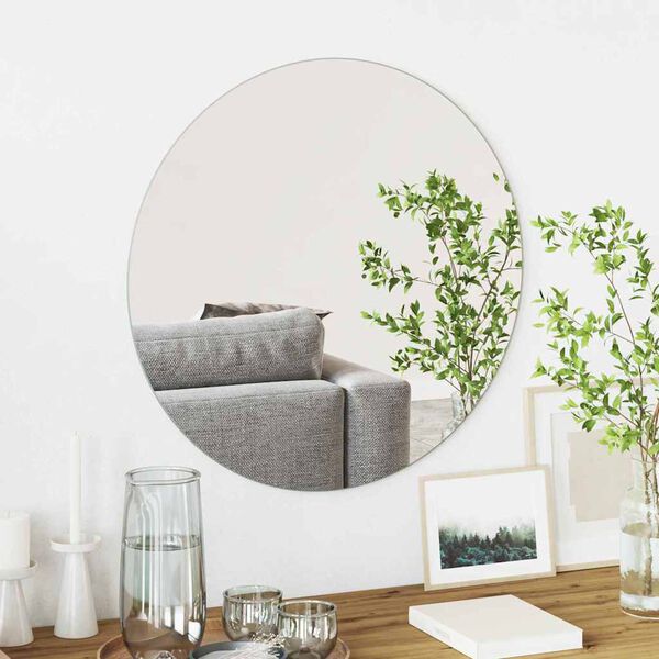 vidaXL Wall Mirror Round &Oslash; 23.62 in Tempered Glass