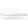 vidaXL Bed Frame White Powder-Coated Steel Double Bed Frame