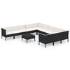 vidaXL Garden Lounge Set Black, Cream White