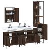 vidaXL Bathroom Furniture Set Brown Oak Engineered wood, Powder-coated Steel