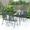 vidaXL Garden Dining Set Anthracite Steel Large Foldable