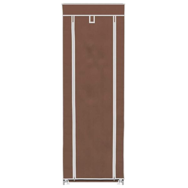 vidaXL Shoe Rack Brown Powder-coated steel, non-woven fabric