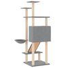 vidaXL Cat Tree Light Grey Engineered wood 60.2 in Durable Cat Tree