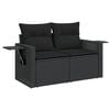 vidaXL Garden Sofa Set Black PE Rattan, Steel, Acacia Wood Large Modular