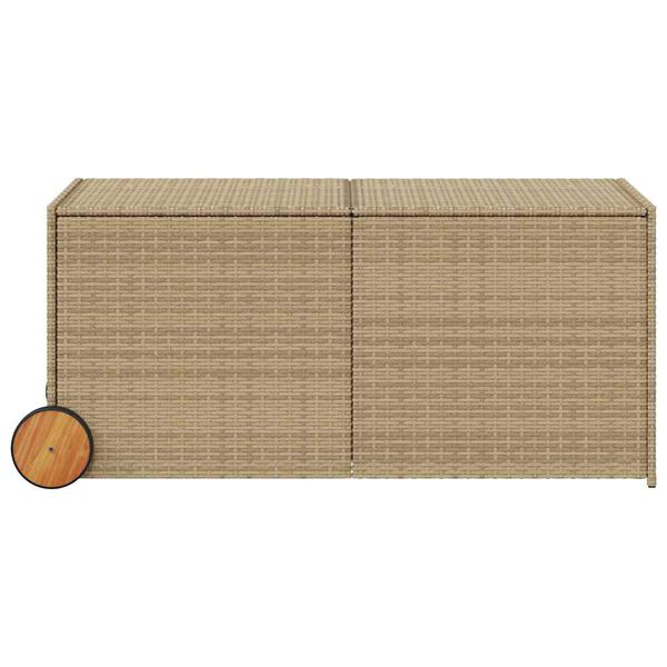 vidaXL Garden Storage Box Mix Beige PE Rattan Large Garden Storage Box