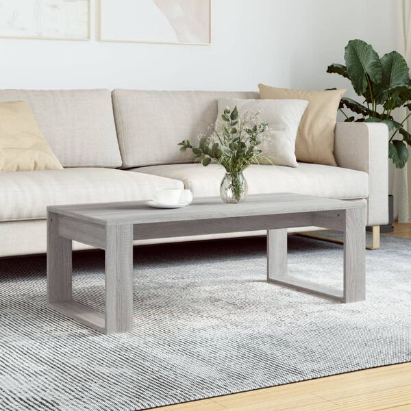 vidaXL Coffee Table Gray Sonoma Engineered Wood 40.2 x 19.7 x 13.8 in