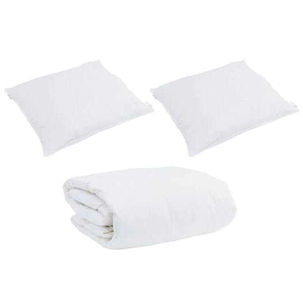 vidaXL Duvet Set with Pillow 3 pcs White Down Feather