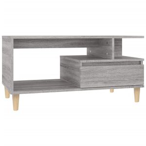 vidaXL Coffee Table Gray Sonoma Engineered wood, solid eucalyptus wood