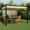 vidaXL Garden Gazebo Cream, Anthracite Steel, Polyester Large