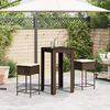 vidaXL Garden Bar Set Brown Poly Rattan Compact UV-resistant materials