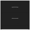 vidaXL Bedside Cabinet Set of 2 Black Engineered Wood 15.7x11.8x15.7 in