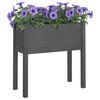 vidaXL Garden Planter Set of 2 Grey Solid Pinewood Large Durable