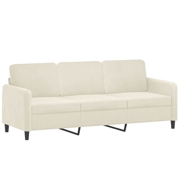 vidaXL Sofa Set Cream Velvet (100% polyester), Metal, Textilene, Plywood