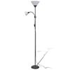 vidaXL Floor Lamp Black Steel Tall Floor Lamp Cylindrical Modern