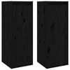 vidaXL Wall Cabinet Set of 2 Black Solid pine wood Medium Wall Cabinet