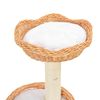 vidaXL Cat Tree Natural Willow, Soft Plush, Sisal Rope Removable Covers