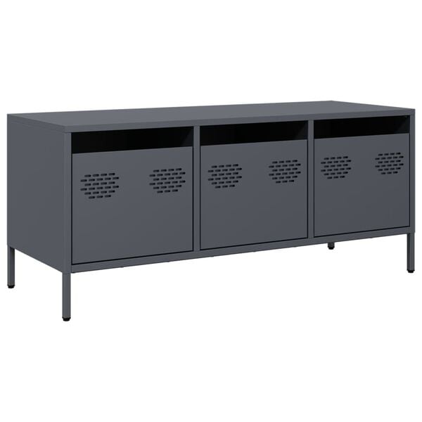 vidaXL TV Cabinet Anthracite Cold-rolled Steel Medium TV Cabinet