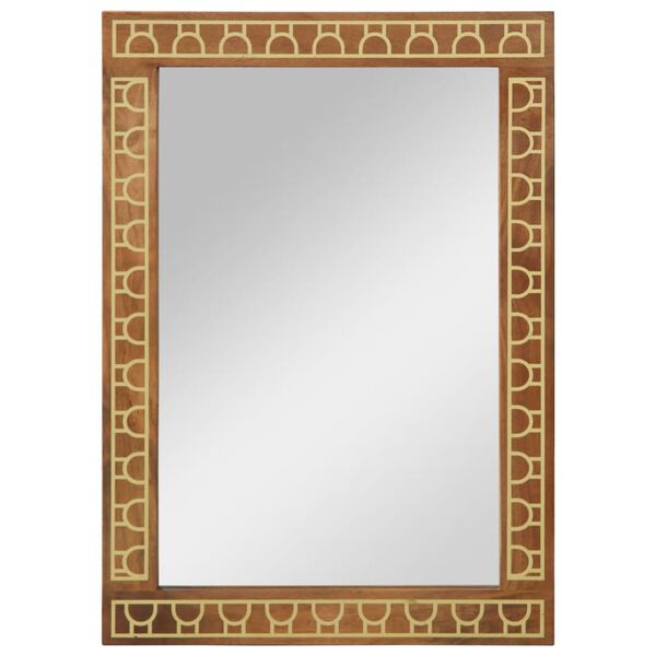 vidaXL Bathroom Mirror Honey brown Solid mango wood and glass