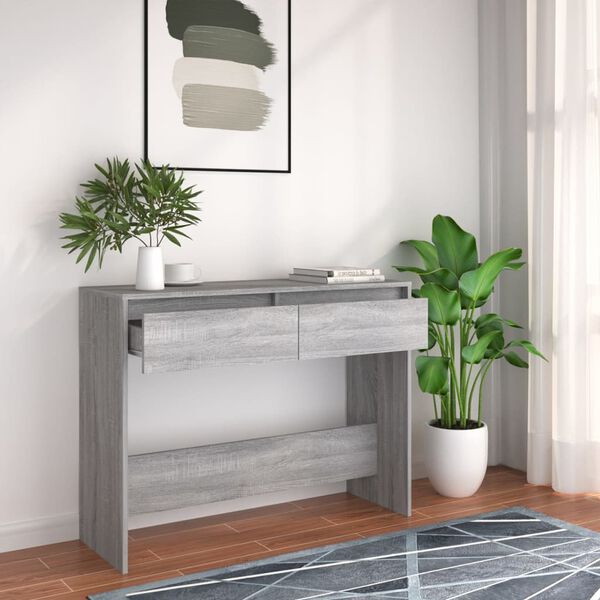 vidaXL Console Table Grey Sonoma Engineered Wood Medium Console Table
