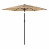 vidaXL Garden Parasol Brown Polyester, Powder-Coated Steel, Straw Large