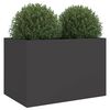 vidaXL Planter Black Cold-rolled Steel Medium Decorative Inlays