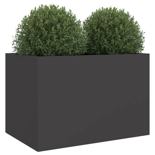 vidaXL Planter Black Cold-rolled Steel Medium Decorative Inlays