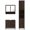 vidaXL Bathroom Furniture Set Brown Oak Engineered Wood, Metal, Glass