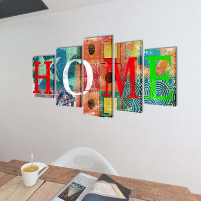 Canvas Wall Print Set Colorful Home Design 39" x 20"
