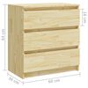 vidaXL Bedside Cabinet Set of 2 Natural Solid Pine Wood Medium
