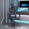 vidaXL Gaming Chair Black and Blue Fabric