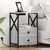 vidaXL Bedside Cabinet Grey Sonoma 15.75 x 12.20 x 23.62 in