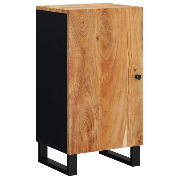 vidaXL Sideboard Natural and Black Solid Acacia Wood and Iron Medium