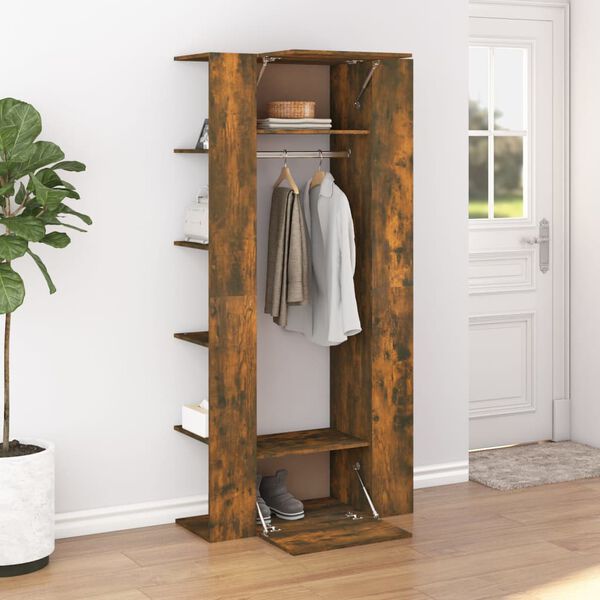 vidaXL Hallway Cabinet Set of 2 Smoked Oak Engineered wood Large