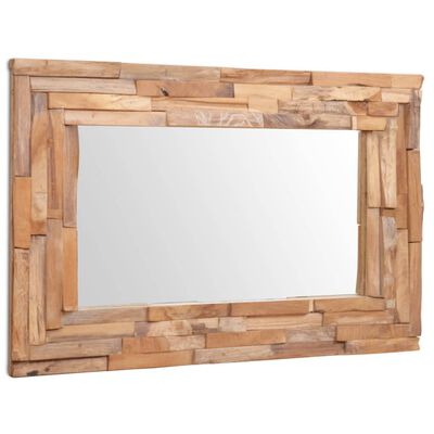 vidaXL Decorative Mirror Teak 35.4"x23.6" Rectangular