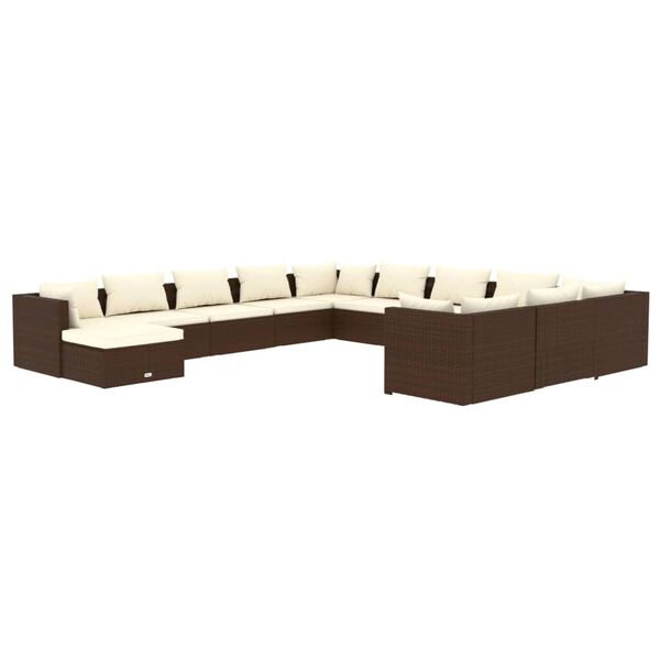 vidaXL Garden Lounge Set Brown, Cream