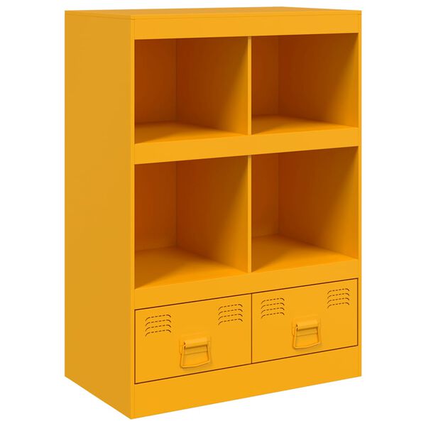vidaXL Highboard Mustard yellow Cold-rolled steel 26.4 x 15.4 x 37.4 in