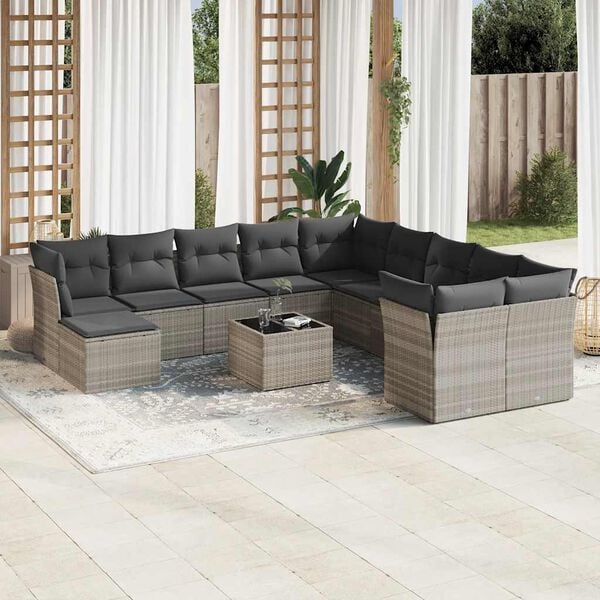 vidaXL Garden Sofa Set Light Gray