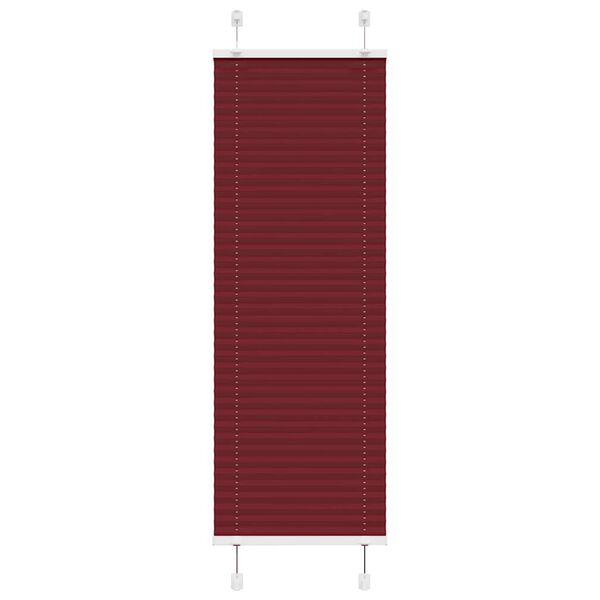 vidaXL Pleated Blind Bordeaux red 100% polyester 15.7 x 39.4 in