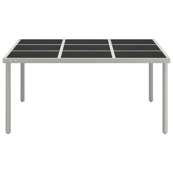 vidaXL Dining Table Black and grey Glass Large Durable Dining Table