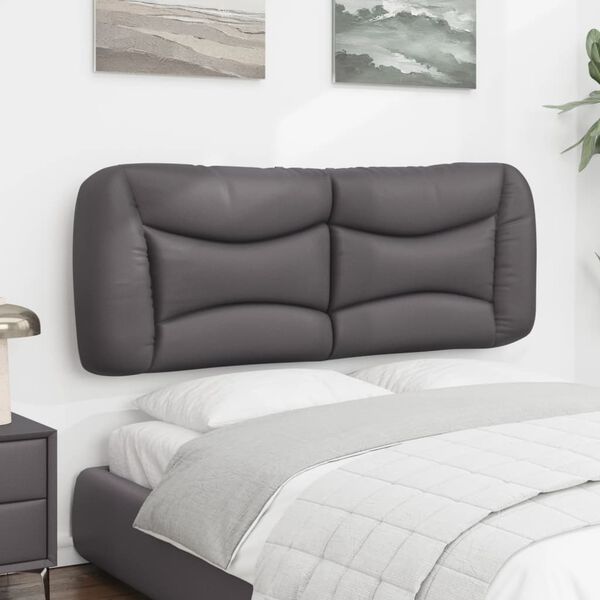 vidaXL Headboard Cushion Gray 75% PVC, 5% cotton, 20% polyester 55.1 in